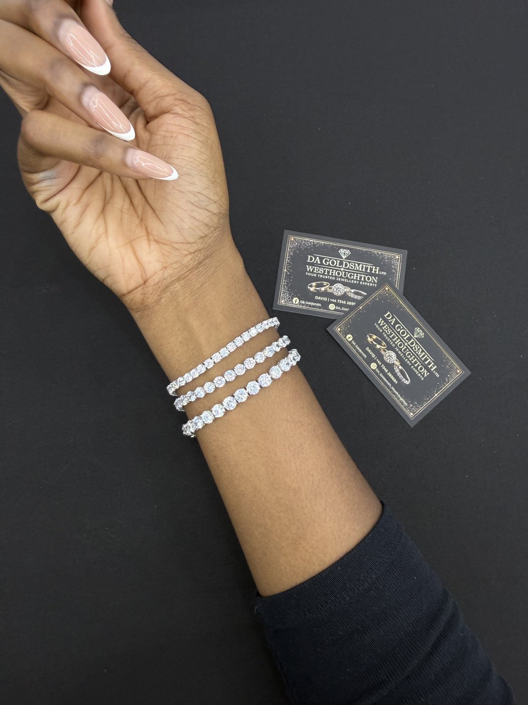 Multiple bracelets worn on a wrist