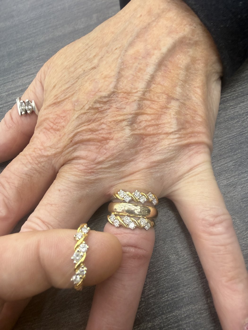 Decorative rings worn on a hand